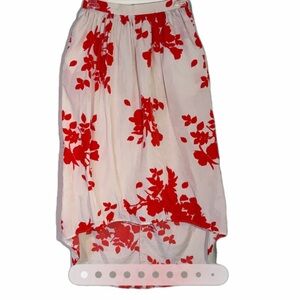 Rules of Etiquette Celebration  Floral Red and White Hi-Lo Women's Skirt Size S
